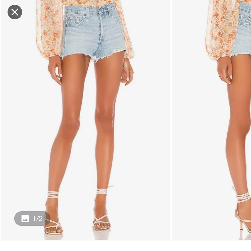 Levi 501 cutoff shorts in Luxor Heat